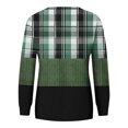 thumbnail image 4 of KIHOUT Chandails en Molleton de Mode pour Femmes, Manches Longues Décontractées à Carreaux Patchwork Col Rond Ample Blouse Chandail Tops, Taille P-2TG, 4 of 5