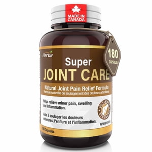 Herba Joint Supplément de soulagement de la douleur avec 10 Ingrédients propriétaires - 180 Capsules fabriquées au Canada