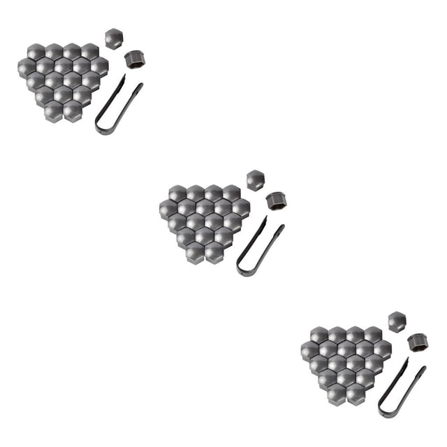 Decodeary 20 Pcs Écrous de Roue de Voiture Vis de Moyeu Auto Couvercle Anti-Poussière avec Clip Gris 21mm 3ensemble