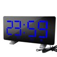 thumbnail image 1 of Réveil de Table Numérique Radio FM Mode Répétition Chambre Hôtel Affichage LED Réveil avec Port USB, Affichage Bleu, 1 of 6