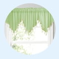 thumbnail image 5 of JilgTeok 4 Pcs Floral Sheer Lace Shade Window Curtain with Scalloped Edges and Rod Pocket Top for Easy Hanging Light Filtering Valances Drapery for Farmhouse, Kitchen, Bedroom Clearance, 5 of 5
