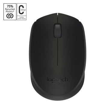 Logitech Wireless Mouse M170, 2.4 GHz with USB Mini Receiver, , 12-Months Battery Life - Black