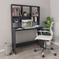 thumbnail image 1 of vidaXL Desk with Shelf Grey 110x45x157 cm Engineered Wood, 1 of 4