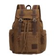 thumbnail image 1 of KAUKKO Vintage Casual Canvas and Leather Rucksack Backpack, 1Khaki, 1 of 1