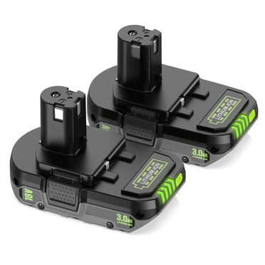 2 Pcs Batterie Li-ion 3,0 Ah 18 V pour RYOBI One+ (P108/P107/P104) 3 Ah/5 Ah/7 Ah Options K pour RB18L50/RB18L20