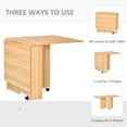 thumbnail image 4 of HOMCOM Foldable Dining Table with Storage Shelves Drop Leaf Wheels, Teak, 4 of 10