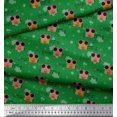 thumbnail image 3 of Soimoi Tissu Georgette Viscose Vert Notes de Musique, Pois et Lunettes Décor Mode Tissu Imprimé au Mètre 42 Pouces de Large, 3 of 3