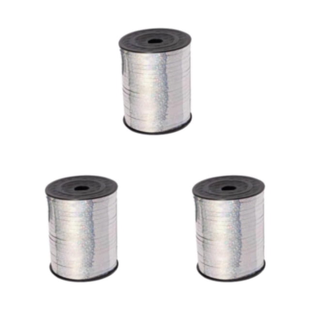 VONKY Plastic Decoration Ribbon And Durable Stunning Crafts And Gifts Environmentally Friendly Sturdy silver ribbon Laser 3Set