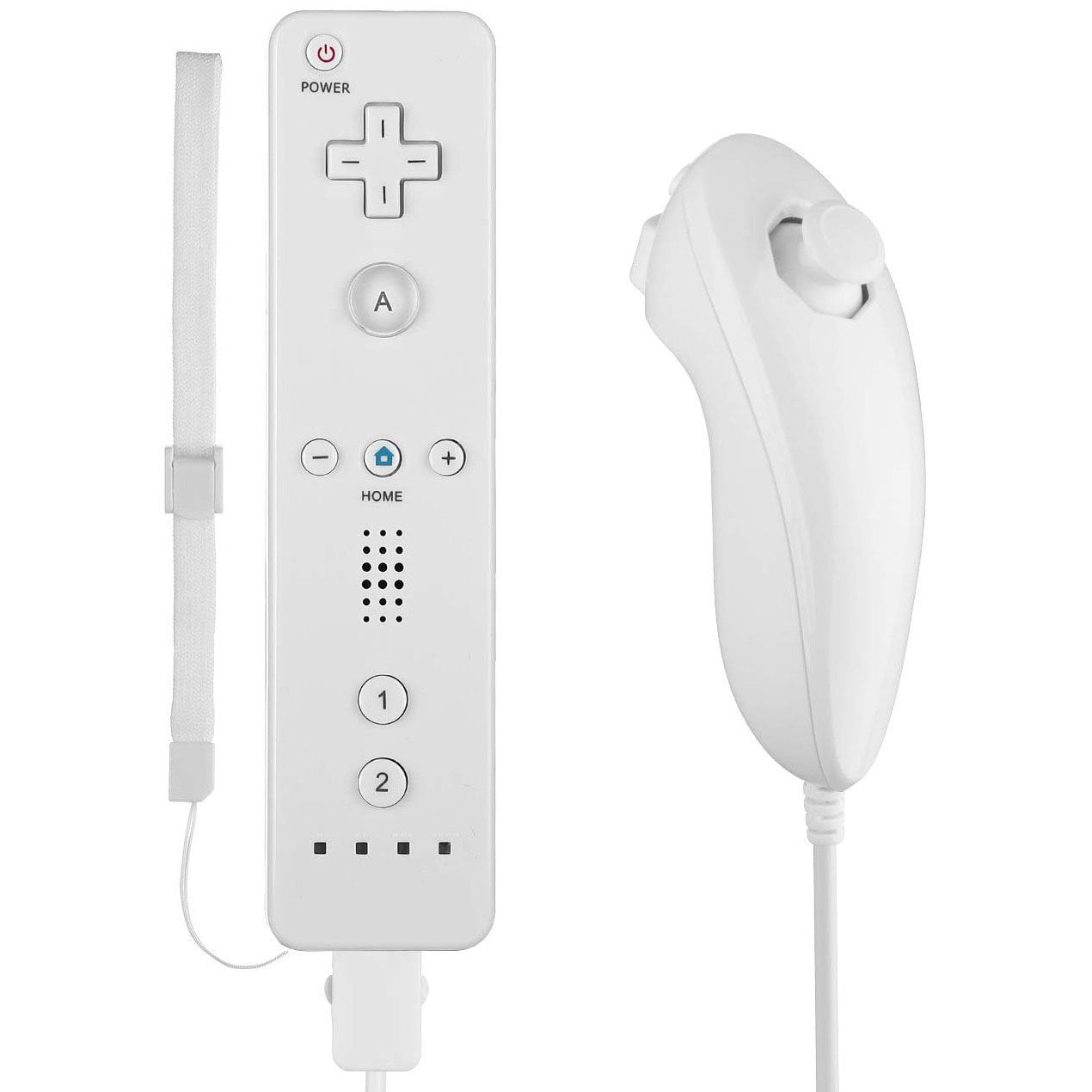 Ensemble Combo Manette Nunchuck Wiimote Blanche avec Télécommande pour Jeu Nintendo Wii