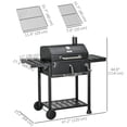 thumbnail image 2 of CoSoTower Charcoal BBQ Grill Smoker with Adjustable Charcoal Pan and Galvanised Steel Shell, Barbecue Grill Trolley with Storage, 2 of 7