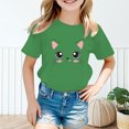 thumbnail image 2 of PMVFHDE Hauts Fille Hauts pour Fille 2025 Hauts d'Été Tendance Hauts Filles Hauts Fille Été Enfant Filles Mignon Graphique Col Rond Manches Courtes T-Shirt d'Été Décontracté T-Shirt Vert,11-12 Ans, 2 of 5