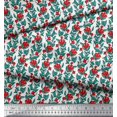 thumbnail image 2 of Soimoi Polyester Crepe Fabric Leaves & Floral Block Print Fabric by The Yard 42 Inch Wide, 2 of 4