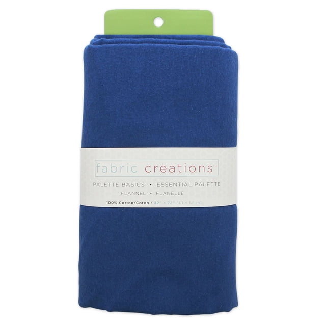 FABRIC CREATIONS 100% Cotton Flannel Pre-cut Fabric, Blue