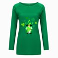 thumbnail image 3 of QIPOPIQ T-Shirts à Manches Longues pour Femmes à Col Rond St. Patrick's Day T-Shirts Tunique T-Shirt Imprimé Shamrock T-Shirt Vert Chanceux T-Shirts St Patricks Day T-Shirt Col Rond T-Shirts des Fêtes Offres, 3 of 5