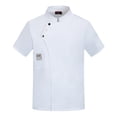 thumbnail image 1 of Men's Cardigan Unisex Chef Coat Jacket for Cooking Restaurant Work Kitchen Apparel Tops, 1 of 8