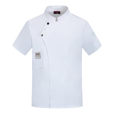 Men's Cardigan Unisex Chef Coat Jacket for Cooking Restaurant Work Kitchen Apparel Tops