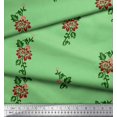 thumbnail image 2 of Soimoi Poly Georgette Fabric Leaves & Floral Block Print Fabric by The Yard 42 Inch Wide, 2 of 3