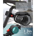 thumbnail image 3 of Fosmon Bike Lock Cable (1.8M/6FT), Heavy Duty 5-Digit Self Coiling Resettable Combination Code, Anti-Theft Bicycle Chain Security Lock & Mount Holder, 3 of 7