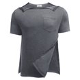 thumbnail image 3 of Kcodviy Men's Back Shoulder Shirt Transfer Paper for T Shirts Recovery Can Tear Short Men T Shirts Designer Slim Fit Sleeve Full Open Side Custom T Shirts Button Dialysis Chemotherapy Clothing, 3 of 6
