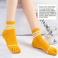 thumbnail image 2 of Toe Socks Cotton Crew Five Finger Socks Running Athletic for Men Women 5 Pack, 2 of 5