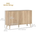 thumbnail image 3 of HOMCOM Sideboard Modern Fluted Buffet Cabinet with Adjustable Shelves Oak, 3 of 10