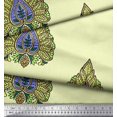 thumbnail image 2 of Soimoi Georgette Viscose Fabric Leaves & Floral Block Decor Fabric Printed Yard 42 Inch Wide, 2 of 3