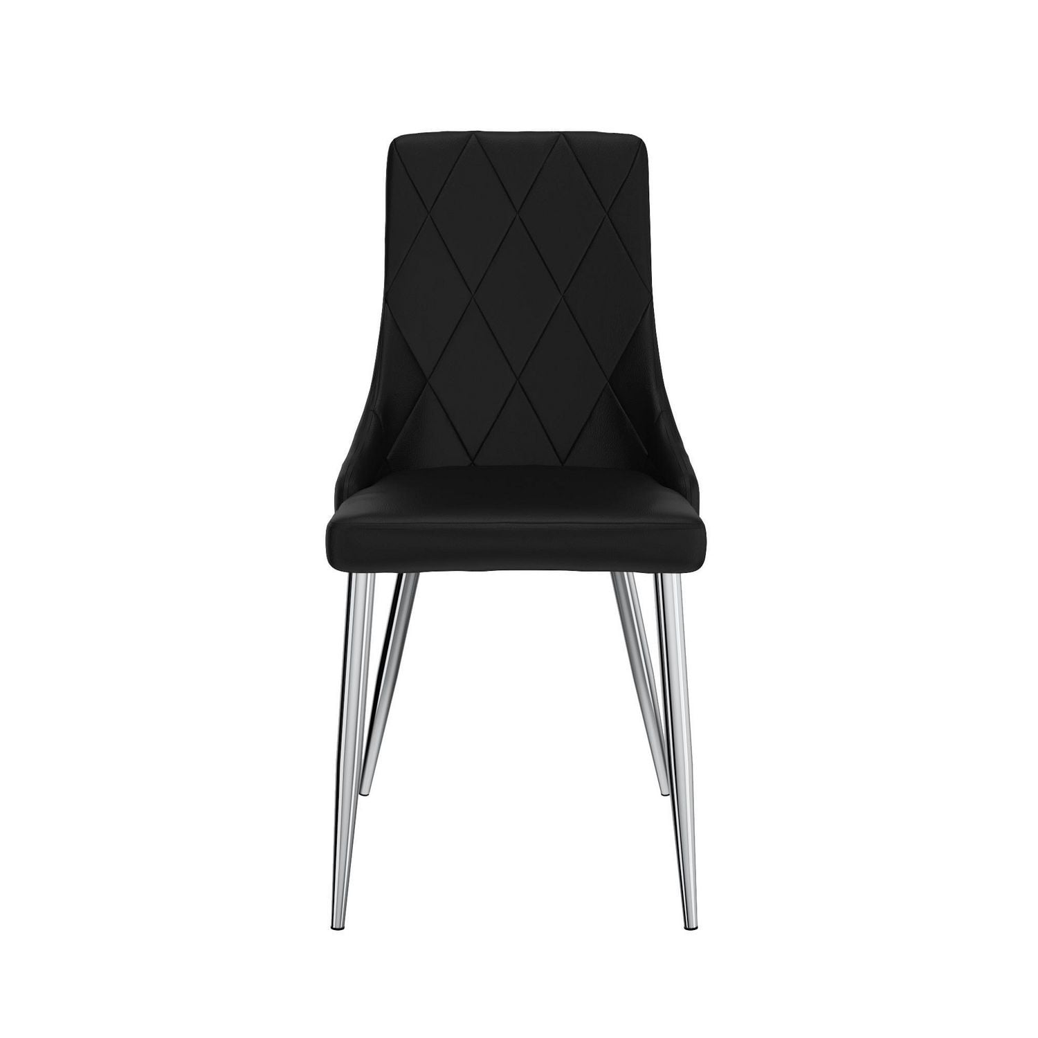 Chaise moderne de mi-siècle, jeu de 2, noir