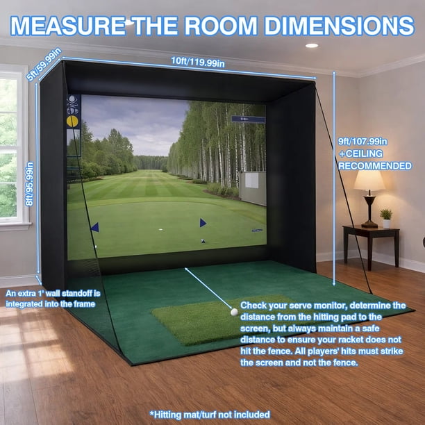 Golf Simulator Enclosure with Upgraded Impact Screen – Heavy-Duty