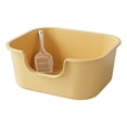 thumbnail image 1 of Open Top Pet Litter Tray Cat Litter Box High Sided Easy to Clean Extra Large Yellow, 1 of 9
