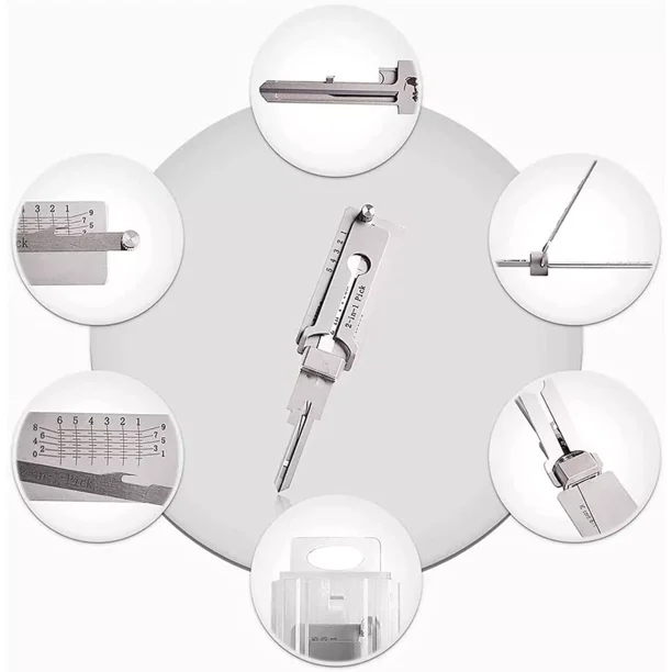 Décodeur De Clé SS001 En Acier Inoxydable – Outil De Décodage Cryptage, Résistant à L’usure, Avec Pochette De Rangement, Pour Serrures