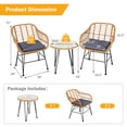 thumbnail image 2 of Gymax 3PCS Rattan Patio Bistro Set Conversation Furniture Set w/ Grey Cushions, 2 of 9