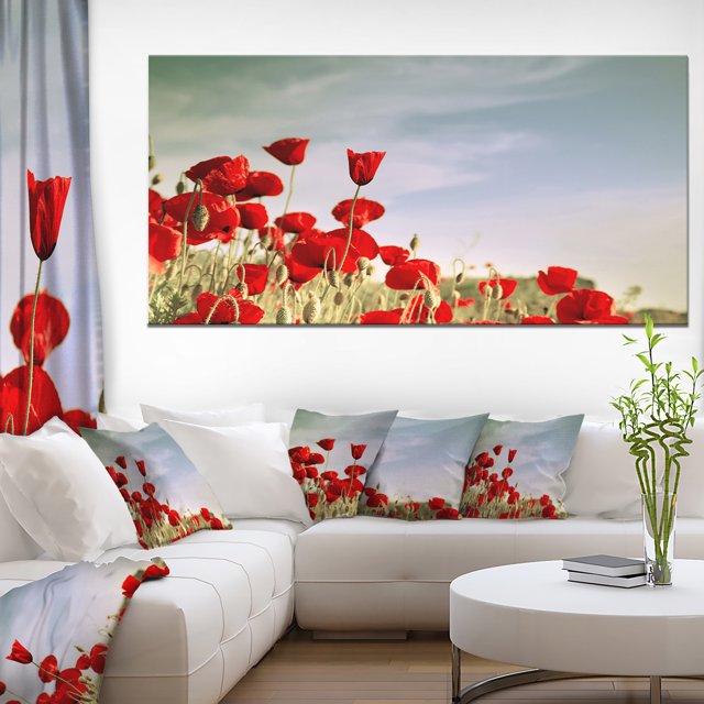 Flourishing Red Poppies - Floral Canvas Art Print