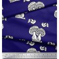 thumbnail image 3 of Soimoi Poly Georgette Fabric Bird & Mushroom Block Print Sewing Fabric Yard 42 Inch Wide, 3 of 3