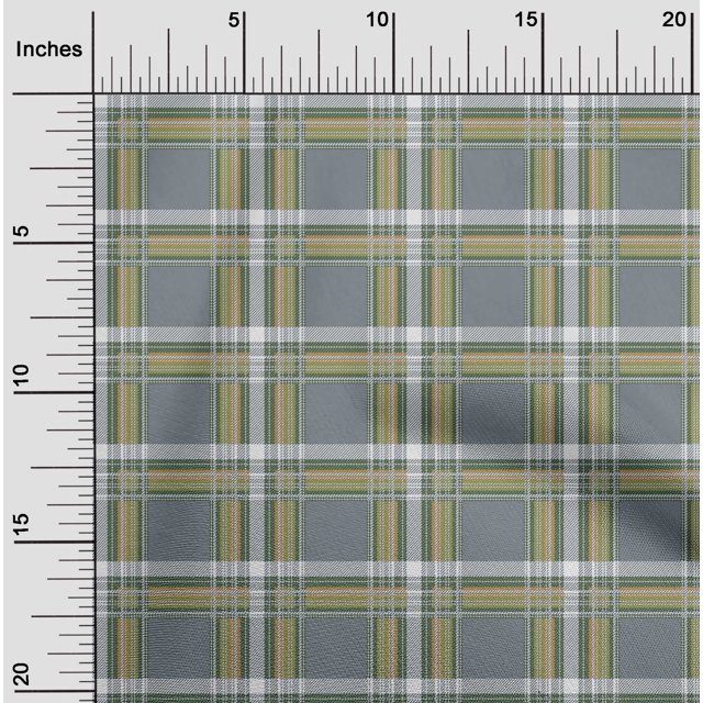 oneOone Georgette Viscose Fabric Tartan Check Print Sewing Fabric BTY 42 Inch Wide