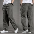 thumbnail image 5 of EGNMCR Pantalon Léger pour Homme, Pantalon Cargo Homme, Pantalon en Lin Homme Pantalon Cargo Homme Coupe Ajustée Uni Droit Pantalon Décontracté Extérieur Sport Salopettes Pantalon Pantalon en Coton pour Homme, 5 of 5