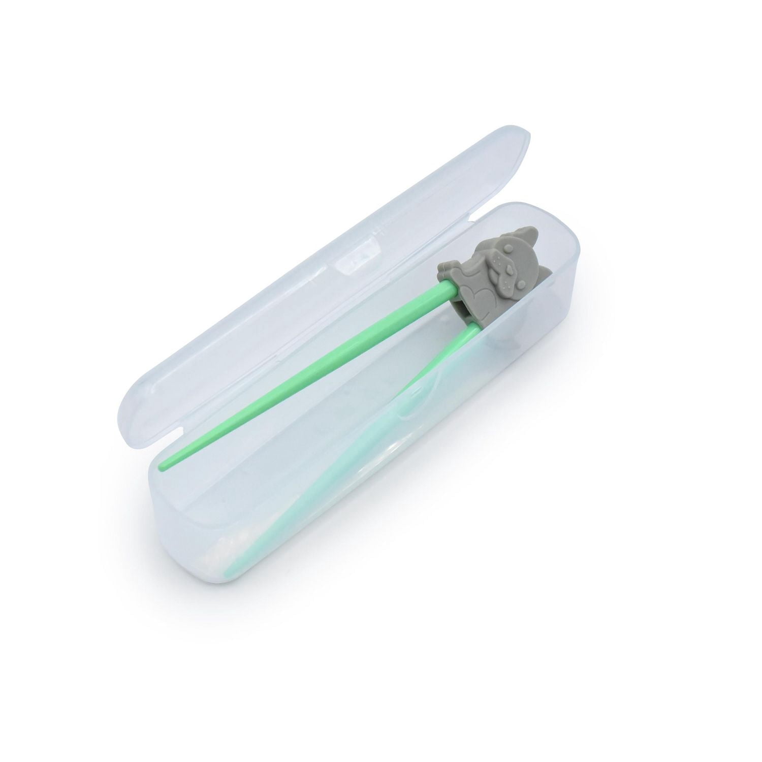 Melii Ensemble de baguettes d'apprentissage en silicone avec étui pour tout-petits et enfants - chien
