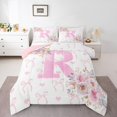 thumbnail image 2 of Erosebridal Girls Pink Rose Comforter Sets Twin Size, Initial R Letter Comforters & Duvets, Cartoon Decor, Reversible 2 Pieces, 2 of 8