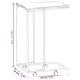 thumbnail image 1 of vidaXL Table d'Appoint avec Roues Blanc 40x30x63,5 cm Bois Manufacturé, 1 of 4