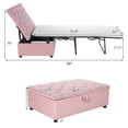 thumbnail image 3 of Costway Ottomane-Lit Pliable avec Matelas Lit d'Appoint Convertible Rose, 3 of 10