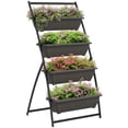 thumbnail image 1 of Outsunny Outdoor 4-Tier Raised Garden Bed with 4 Planter Boxes, Brown, 1 of 10