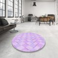 thumbnail image 4 of Ahgly Company Tapis d'Intérieur Lavable en Machine Carré Violet Transitionnel, 3 Pieds Carré, 4 of 7