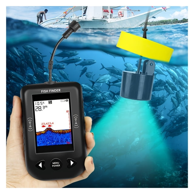 Détecteur de Poissons Portable, Sondeur de Pêche à Couverture Sonar, Sondeur avec Capteur d'Alarme, Détecteur de Poissons pour la Pêche