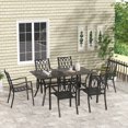 thumbnail image 2 of Outsunny 7 Pieces Patio Dining Set for 6 with Stackable Chairs, Brown, 2 of 10
