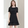 thumbnail image 2 of INSPIRE CHIC Women's Ruffle Hem Short Puff Sleeve Party A-Line Mini Dress, 2 of 6