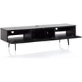 thumbnail image 3 of SONOROUS Studio ST-360 I/R Friendly Wood and Glass Modern TV Stand with Spike Metal Legs for Sizes up to 75" (Modern Design Cabinet For Your Audio/Video Components and Consoles) - BLACK, 3 of 7