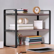 Double-Tier Desktop Storage Shelf Student Desk Organizer Office Computer Desk Tiered Cabinet