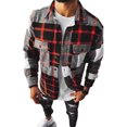 thumbnail image 1 of Innerwin Hauts à Manches Longues Blouse pour Hommes Chemise de Fête Ajustée Rouge Gris L, 1 of 8