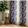 thumbnail image 4 of Vargottam 84 Inch Rod Pocket/Back Tab Cotton Curtains for Windows and Doors - Light Filtering Cotton - Light Filtering Drapes For Doors - Set of 2 Panels, 52"x84" - Vines Motif Design (Blue), 4 of 8