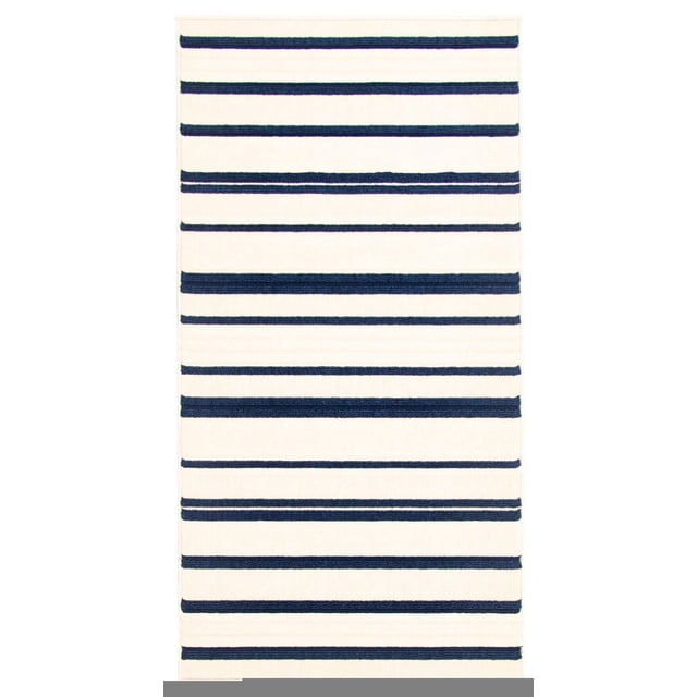 ECARPET Indoor/Outdoor for Balcony, Patio and Garden Arthur Blue, Ivory Rug