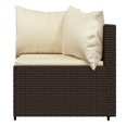 thumbnail image 3 of vidaXL Canapés d'Angle de Jardin avec Coussins 2 Pcs Poly Rotin Marron, 3 of 5